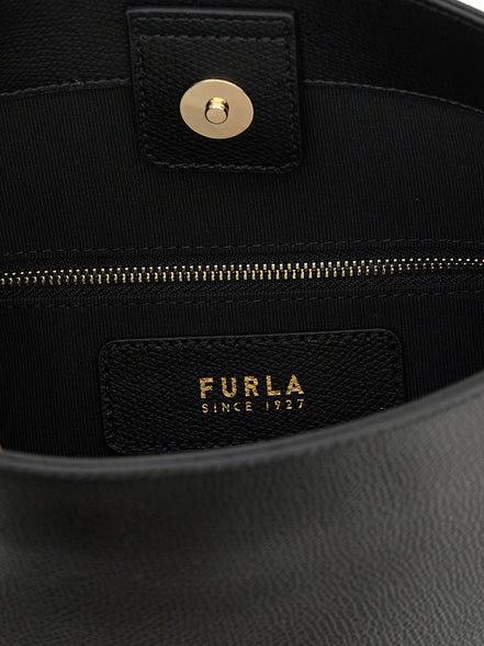 Furla Black Calfskin Shoulder Bag
