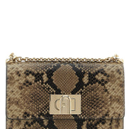 Τσάντα crossbody Furla από γκρι δέρμα κατσίκας