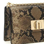 Τσάντα crossbody Furla από γκρι δέρμα κατσίκας