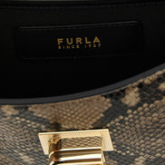 Τσάντα crossbody Furla από γκρι δέρμα κατσίκας