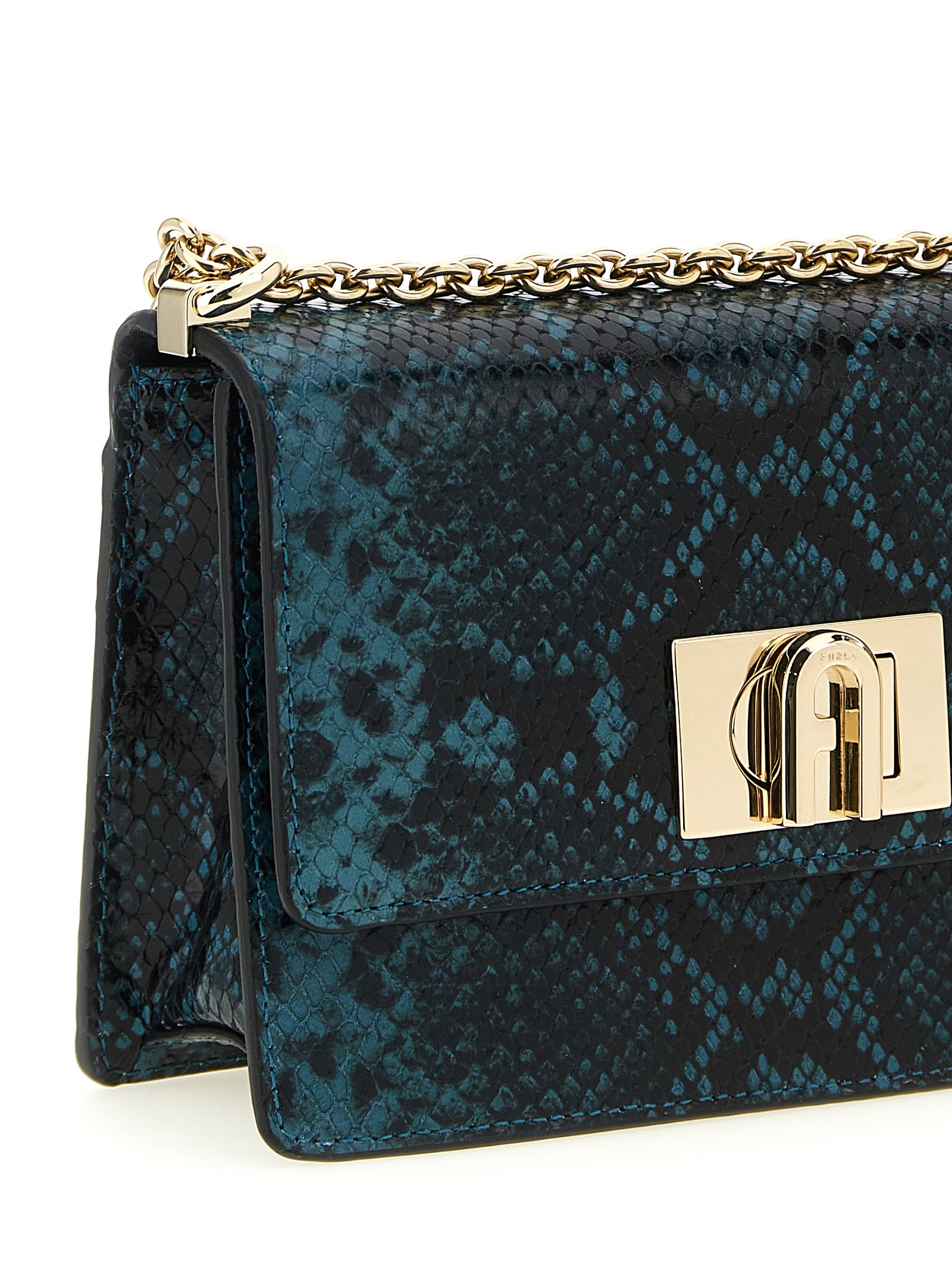 Furla Blue Goatskin Crossbody Bag