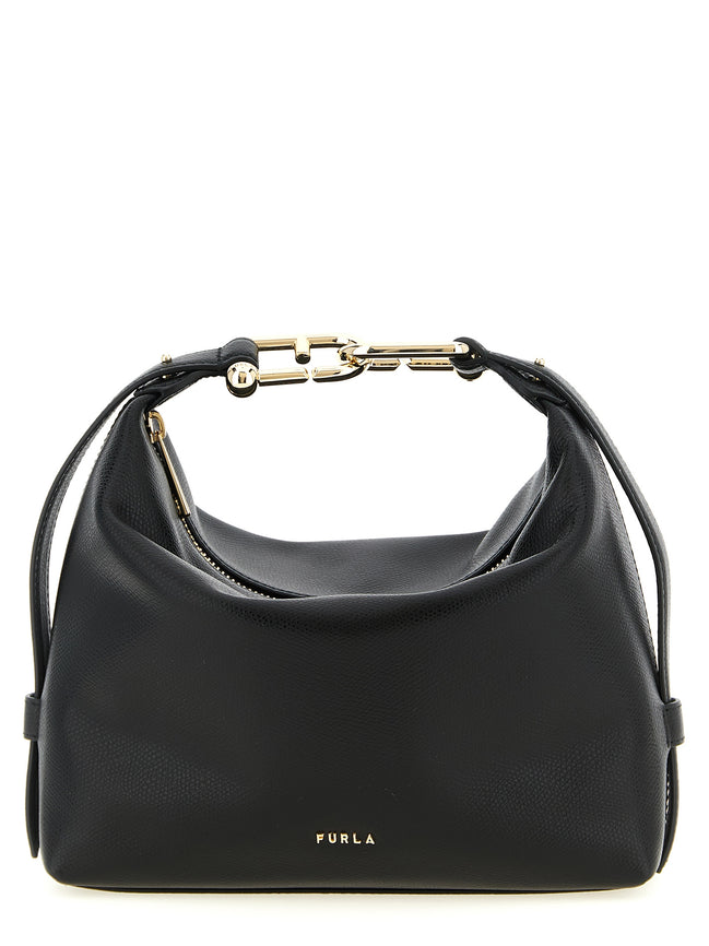 Furla Black Calfskin Shoulder Bag