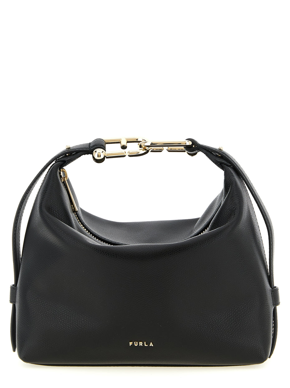 Furla Black Calfskin Shoulder Bag