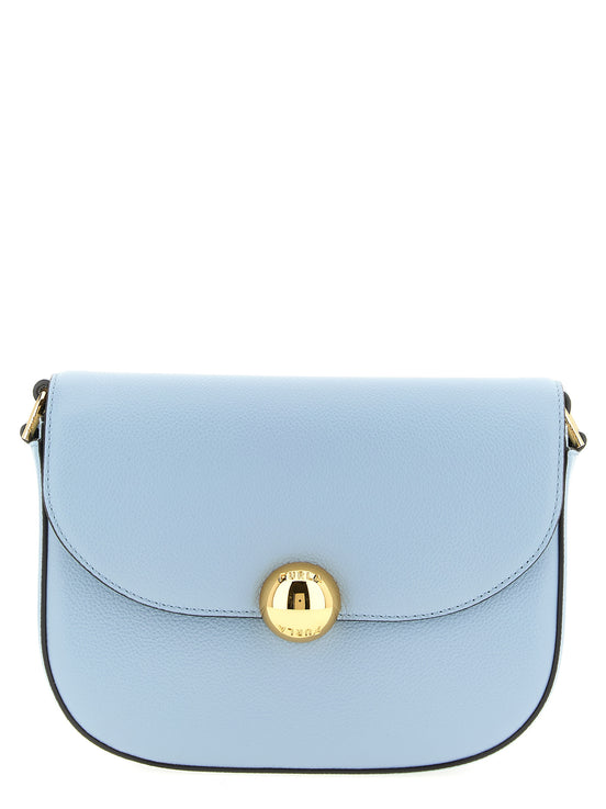 Τσάντα crossbody Furla μπλε από δέρμα μοσχαριού