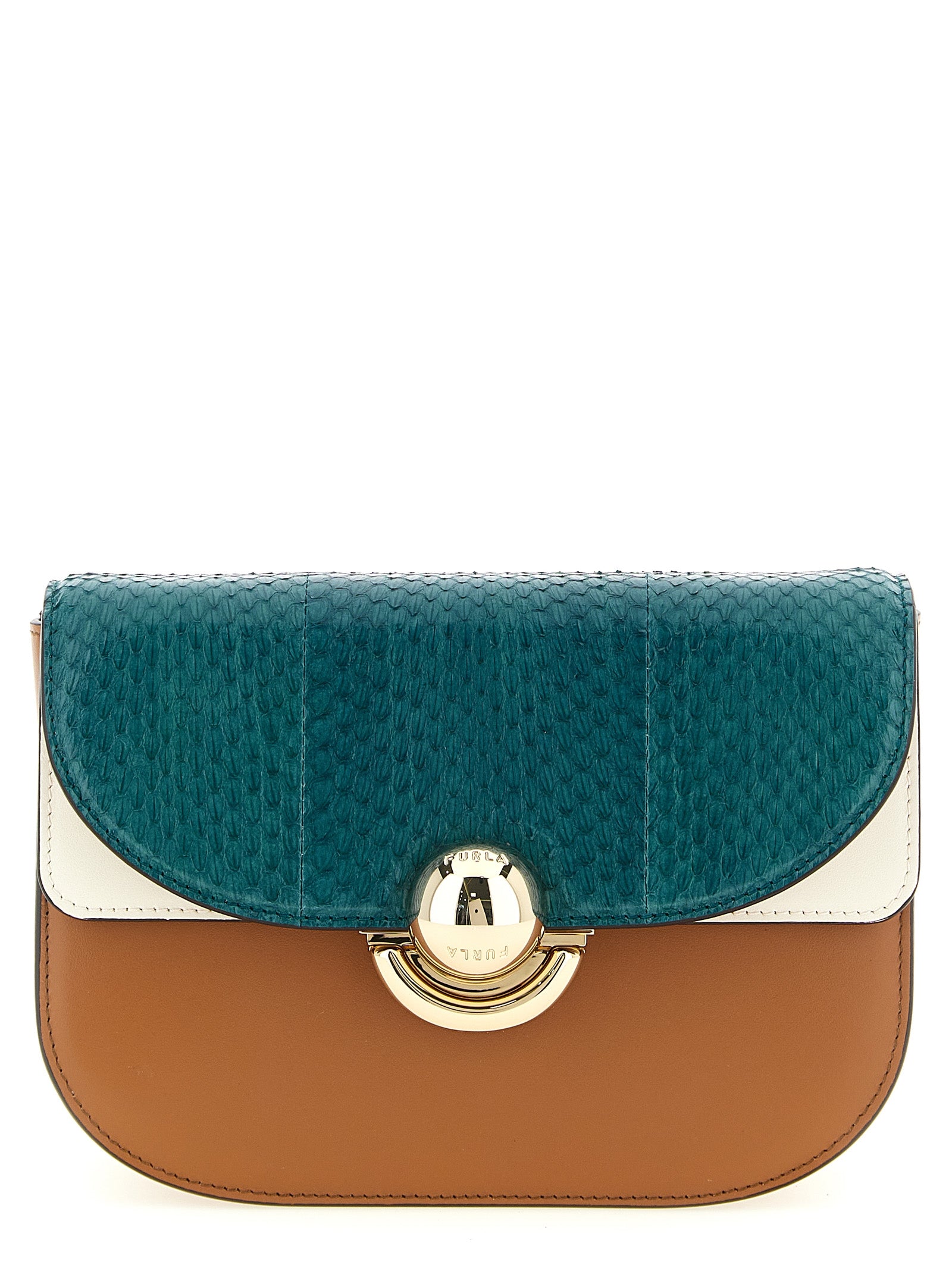 Τσάντα crossbody Furla πολύχρωμη από δέρμα αρνιού