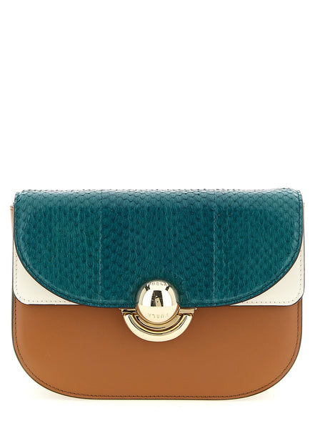 Τσάντα crossbody Furla πολύχρωμη από δέρμα αρνιού