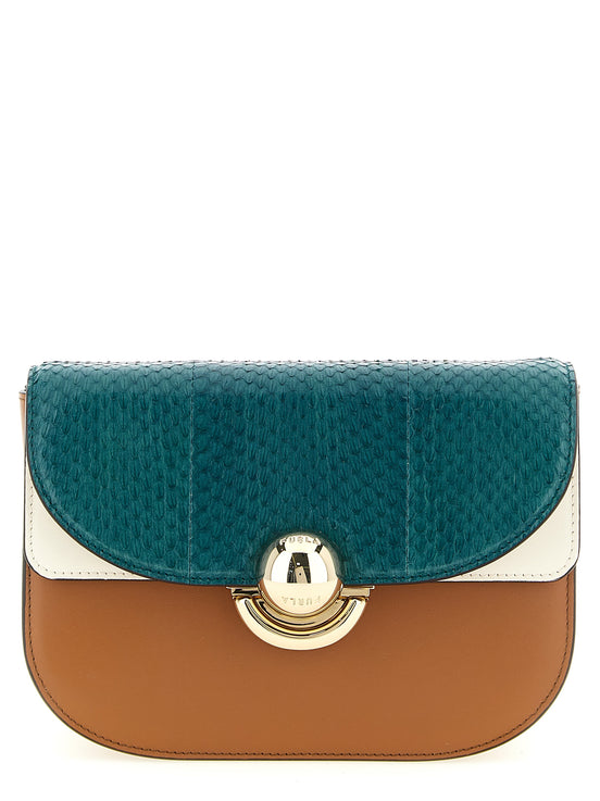 Τσάντα crossbody Furla πολύχρωμη από δέρμα αρνιού