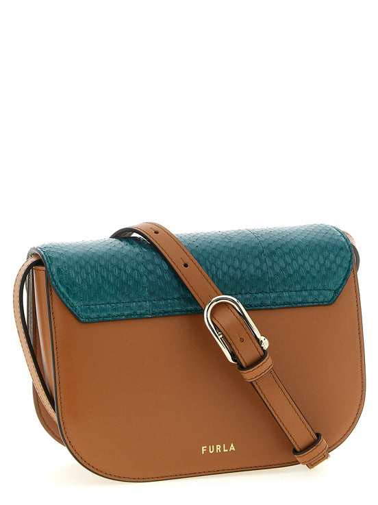 Τσάντα crossbody Furla πολύχρωμη από δέρμα αρνιού