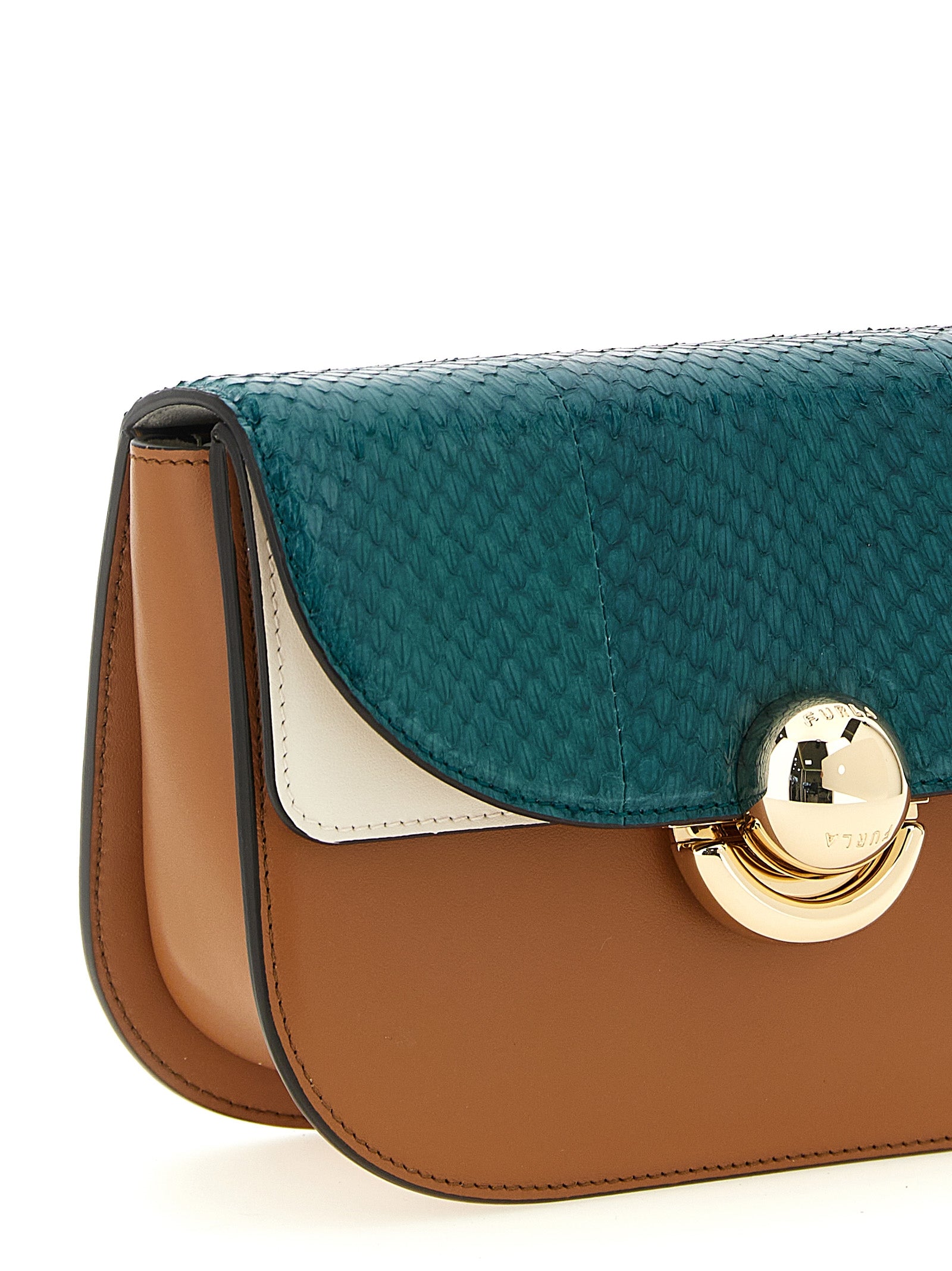 Τσάντα crossbody Furla πολύχρωμη από δέρμα αρνιού