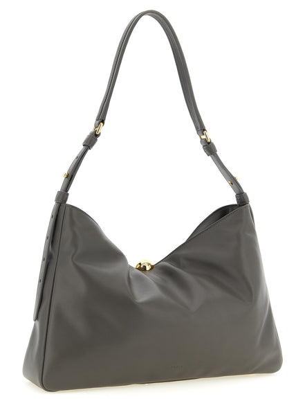 Furla Gray Calfskin Shoulder Bag