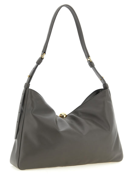 Furla Gray Calfskin Shoulder Bag