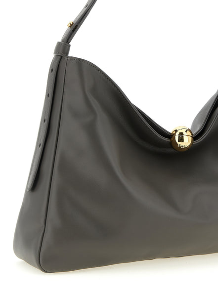 Furla Gray Calfskin Shoulder Bag