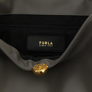 Furla Gray Calfskin Shoulder Bag