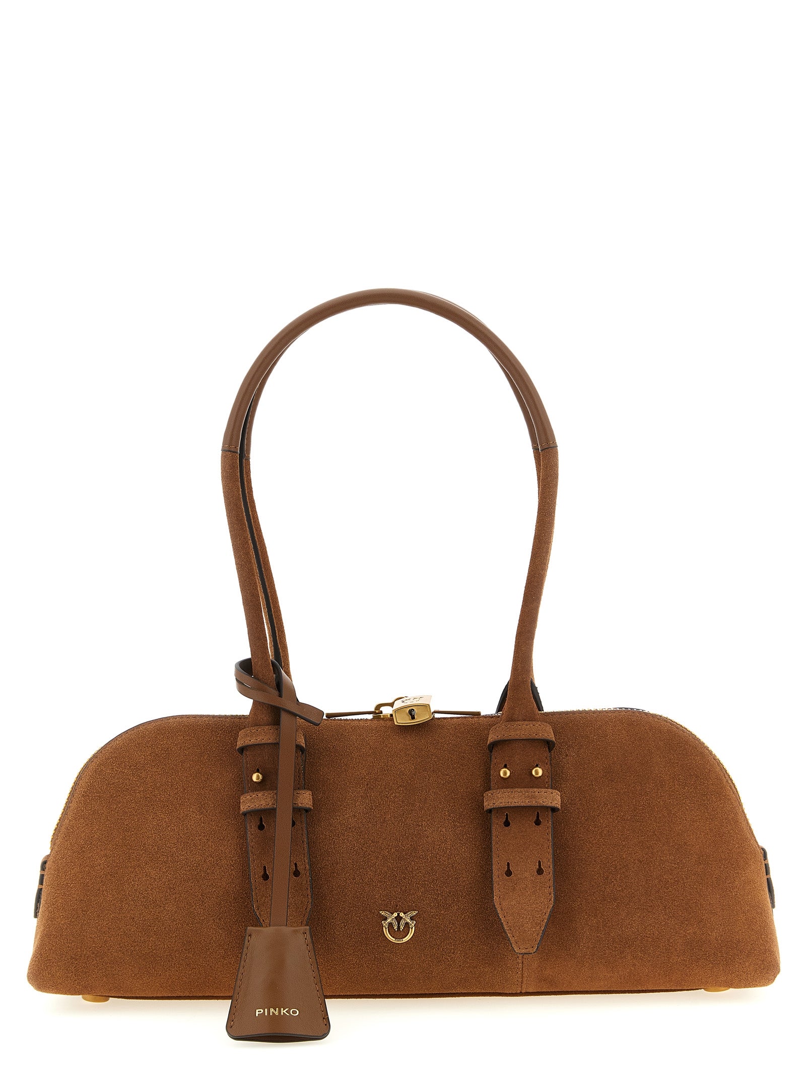 PINKO Brown Cowhide Shoulder Bag