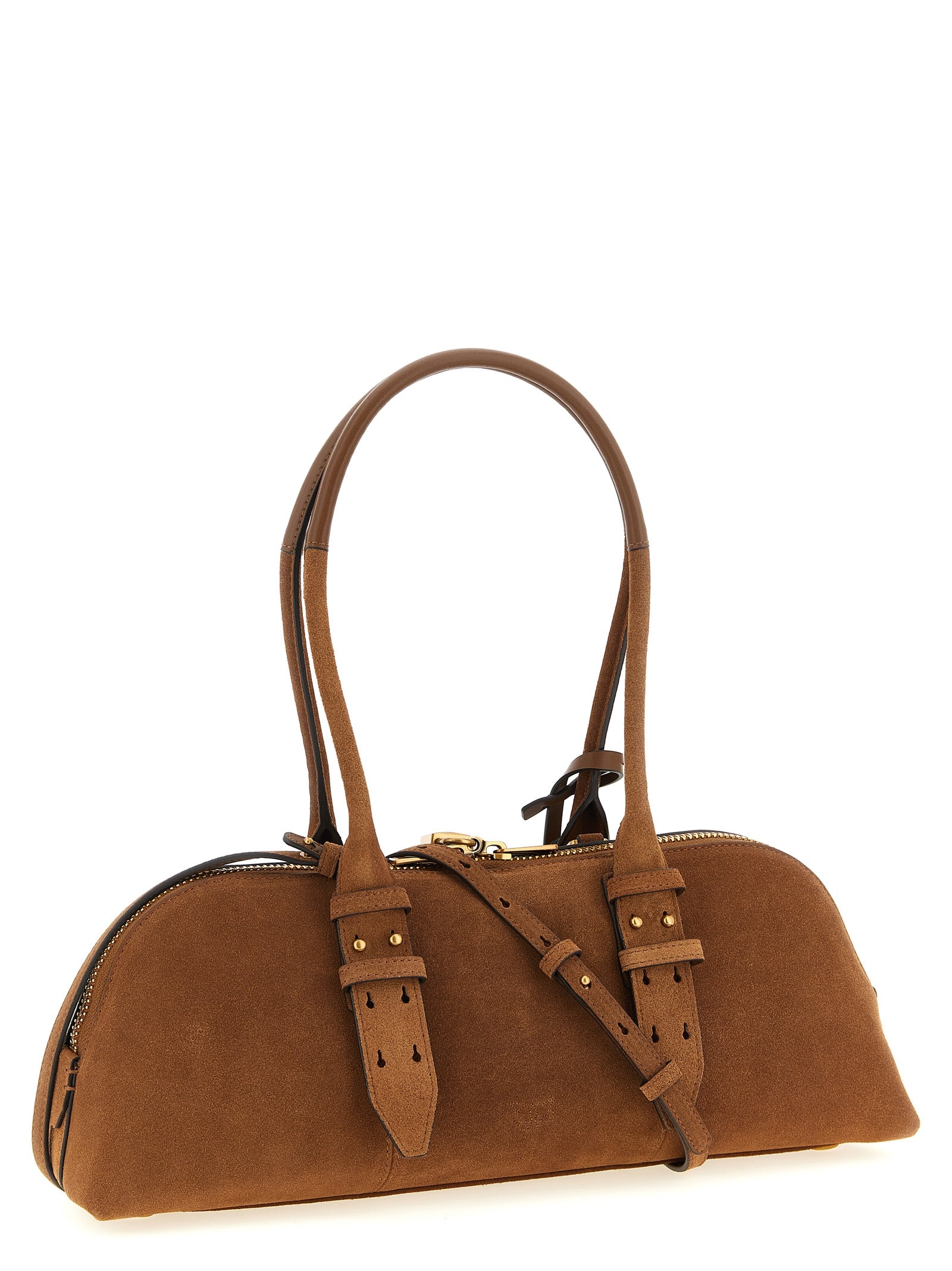 PINKO Brown Cowhide Shoulder Bag