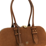 PINKO Brown Cowhide Shoulder Bag