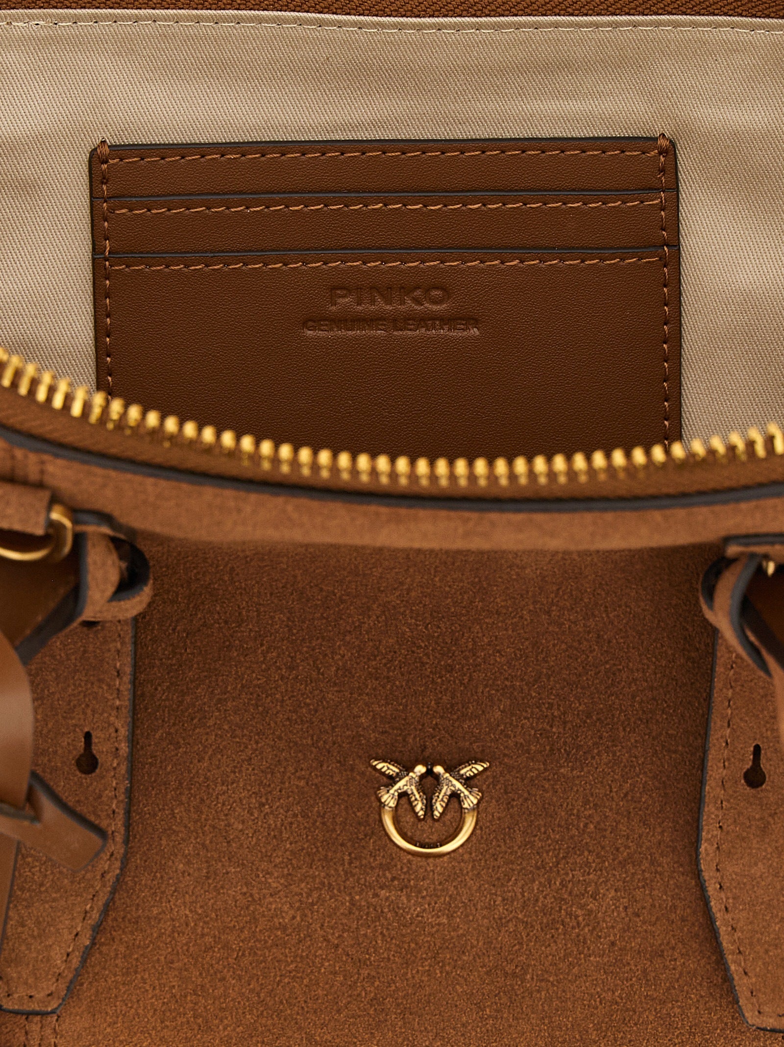 PINKO Brown Cowhide Shoulder Bag