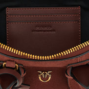 PINKO Bordeaux Cowhide Shoulder Bag