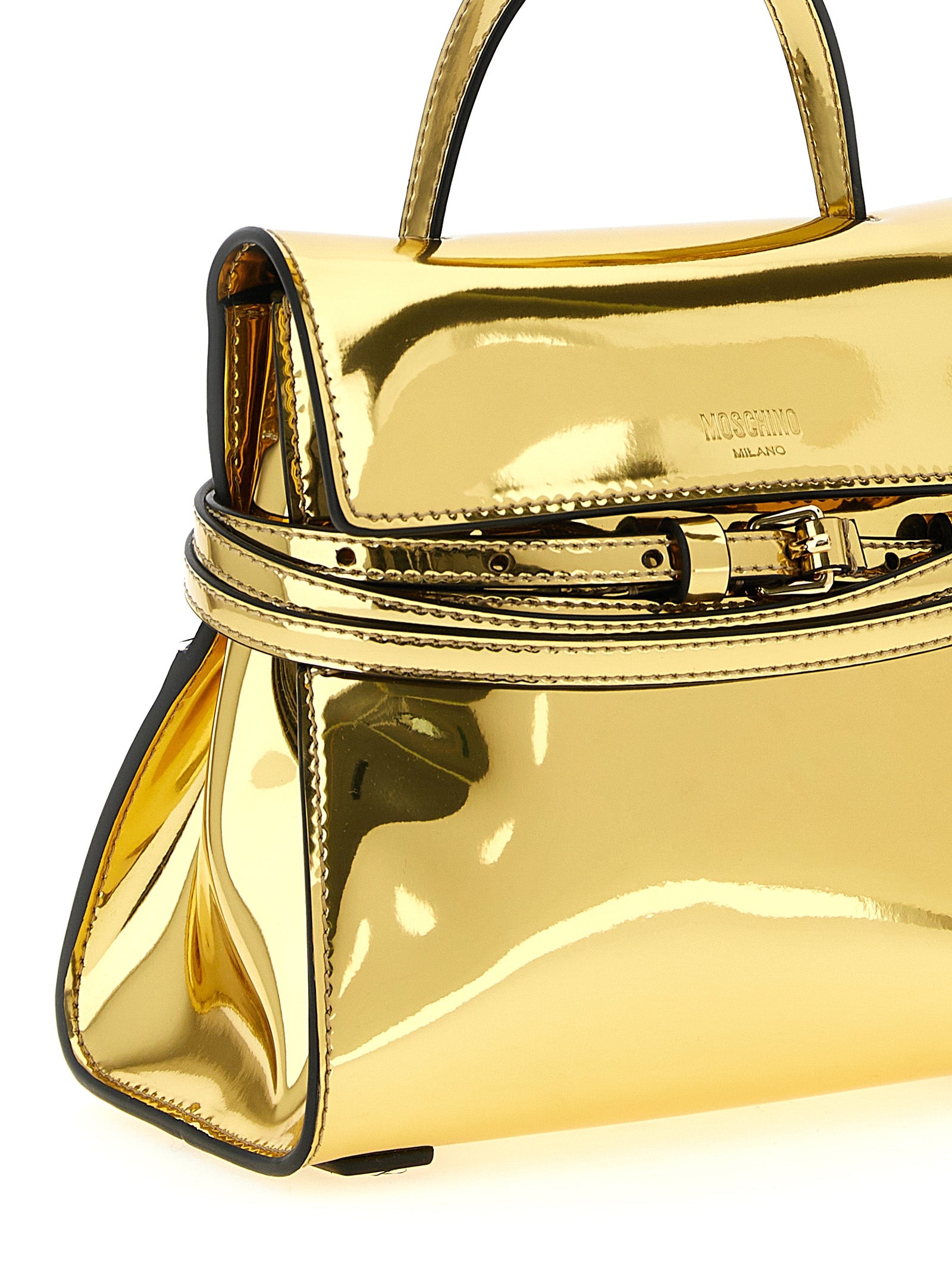 Moschino Gold Polyethylene Handbag