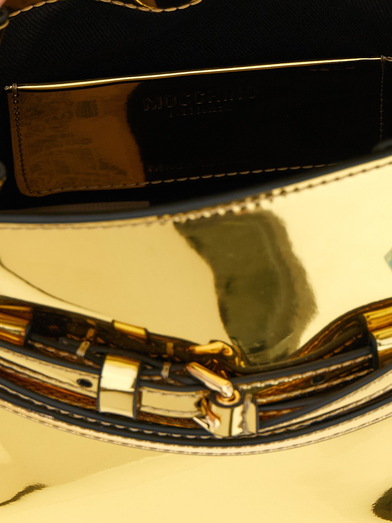 Moschino Gold Polyethylene Handbag