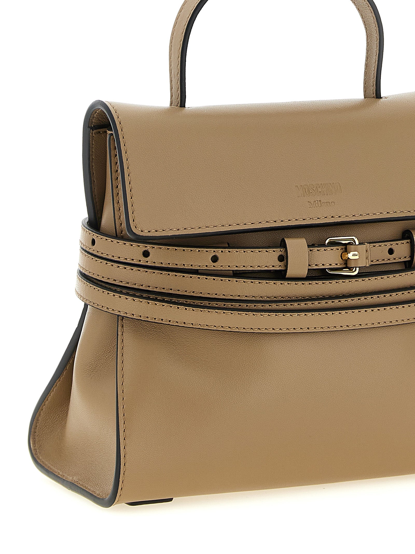 Moschino Beige Napa Leather / Calf Bos Taurus Handbag