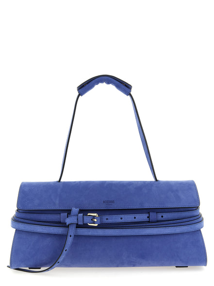 Moschino Blue Calfskin Shoulder Bag
