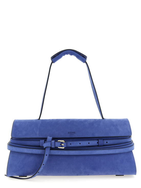 Moschino Blue Calfskin Shoulder Bag