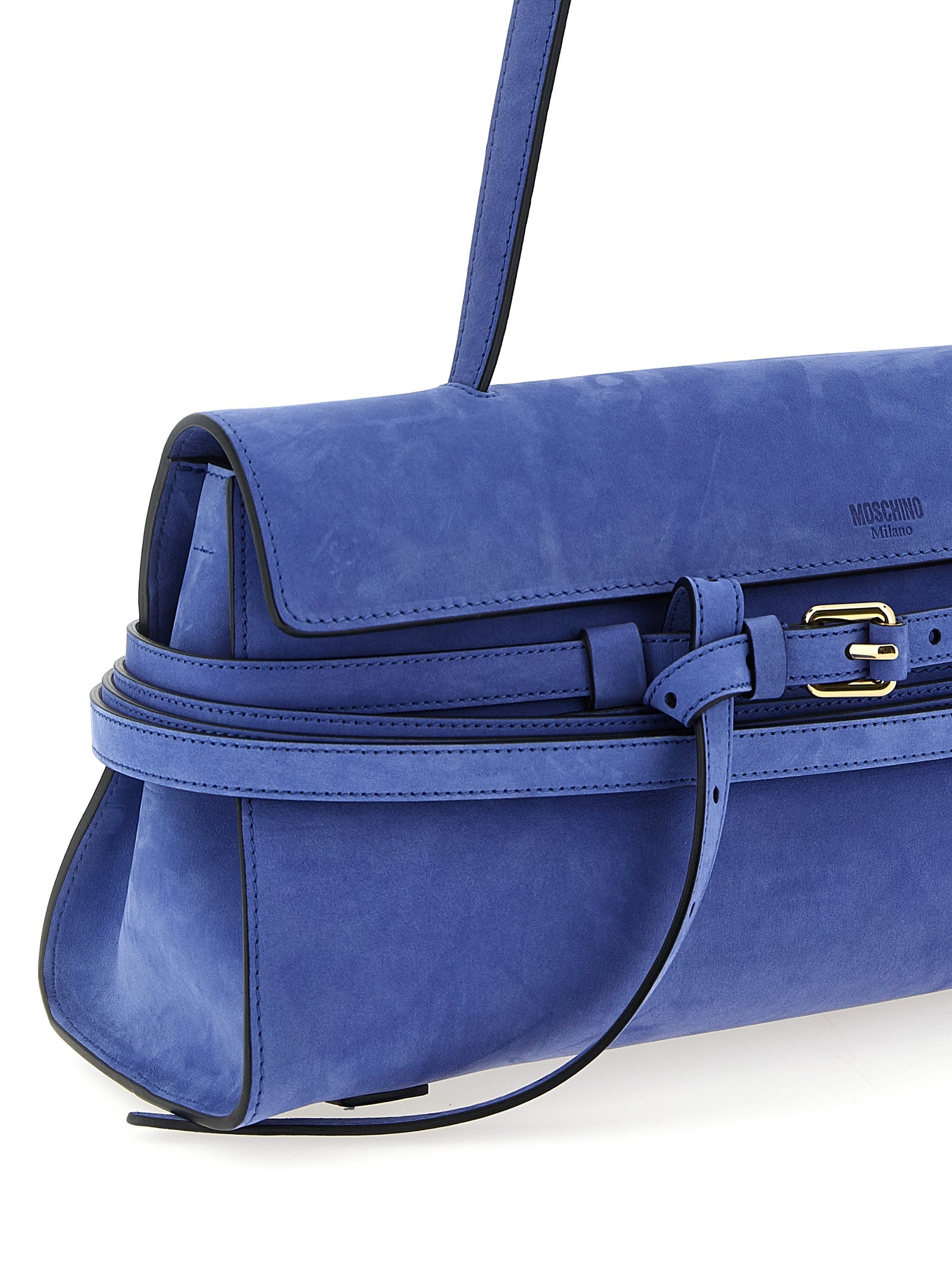 Moschino Blue Calfskin Shoulder Bag