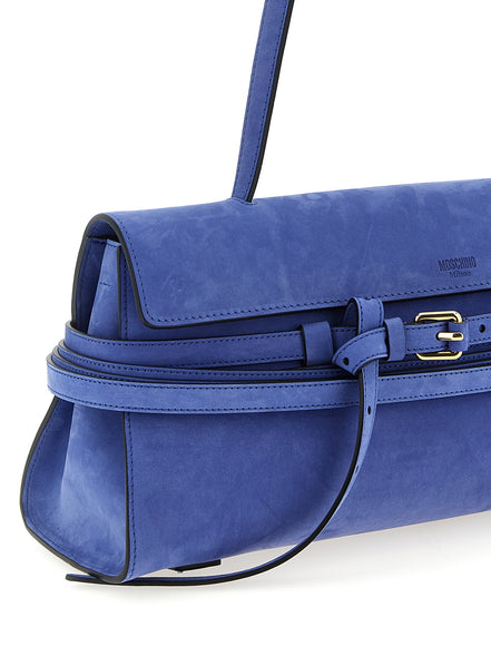 Moschino Blue Calfskin Shoulder Bag