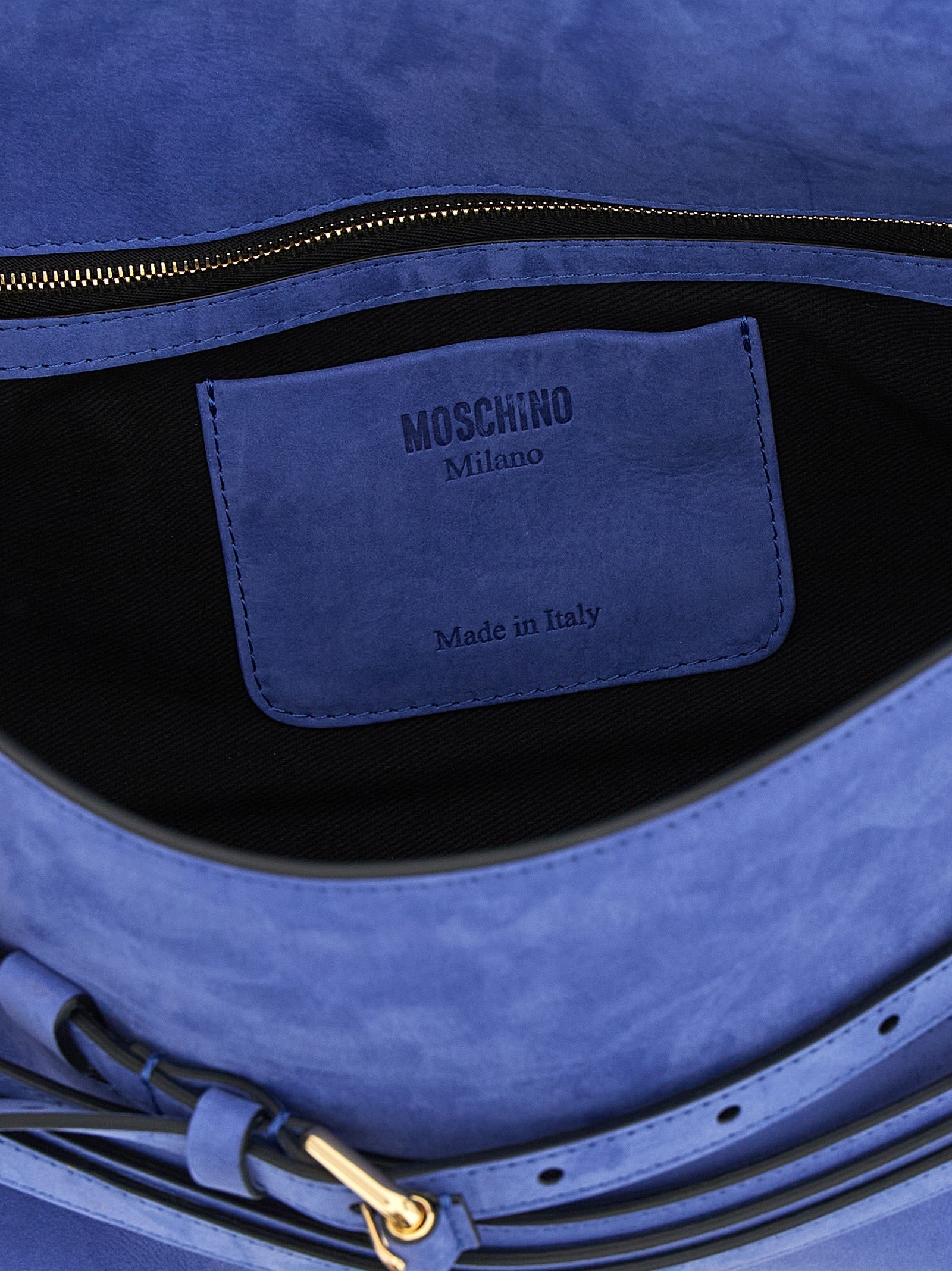 Moschino Blue Calfskin Shoulder Bag