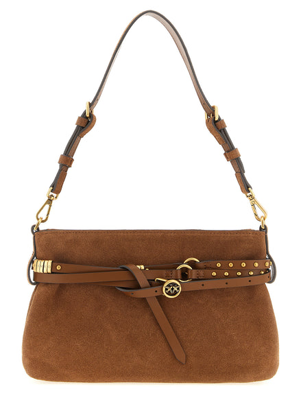 PINKO Brown Lamb Leather Shoulder Bag