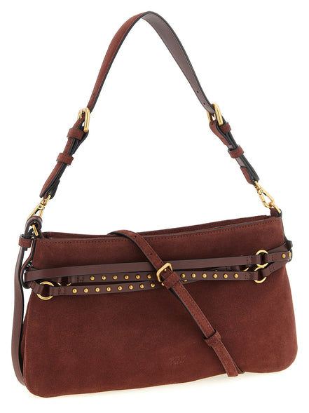 PINKO Bordeaux Cowhide Shoulder Bag