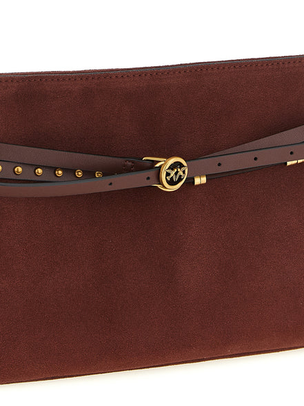 PINKO Bordeaux Cowhide Shoulder Bag