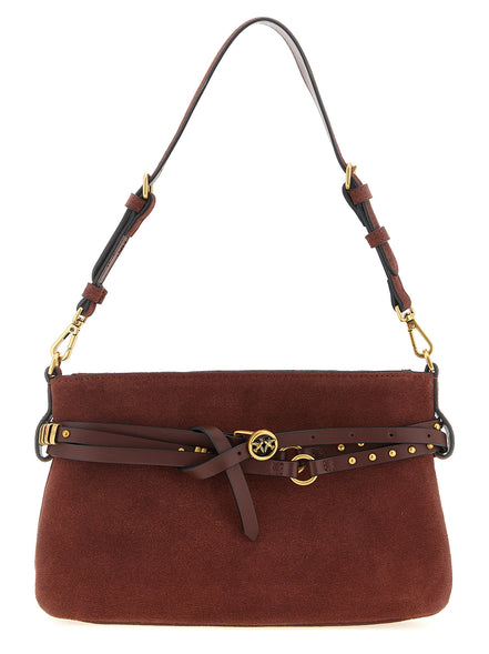 PINKO Bordeaux Lamb Leather Shoulder Bag