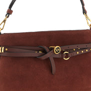 PINKO Bordeaux Lamb Leather Shoulder Bag