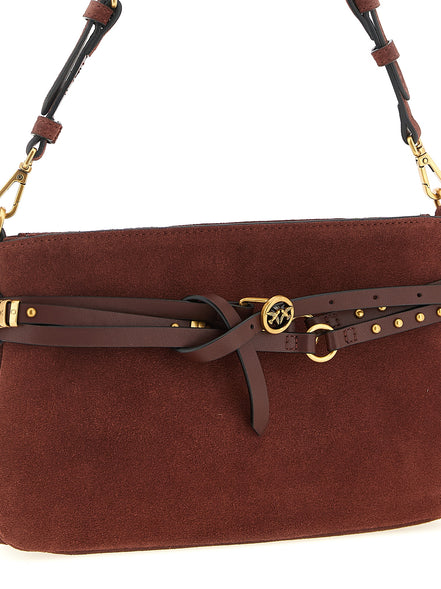 PINKO Bordeaux Lamb Leather Shoulder Bag