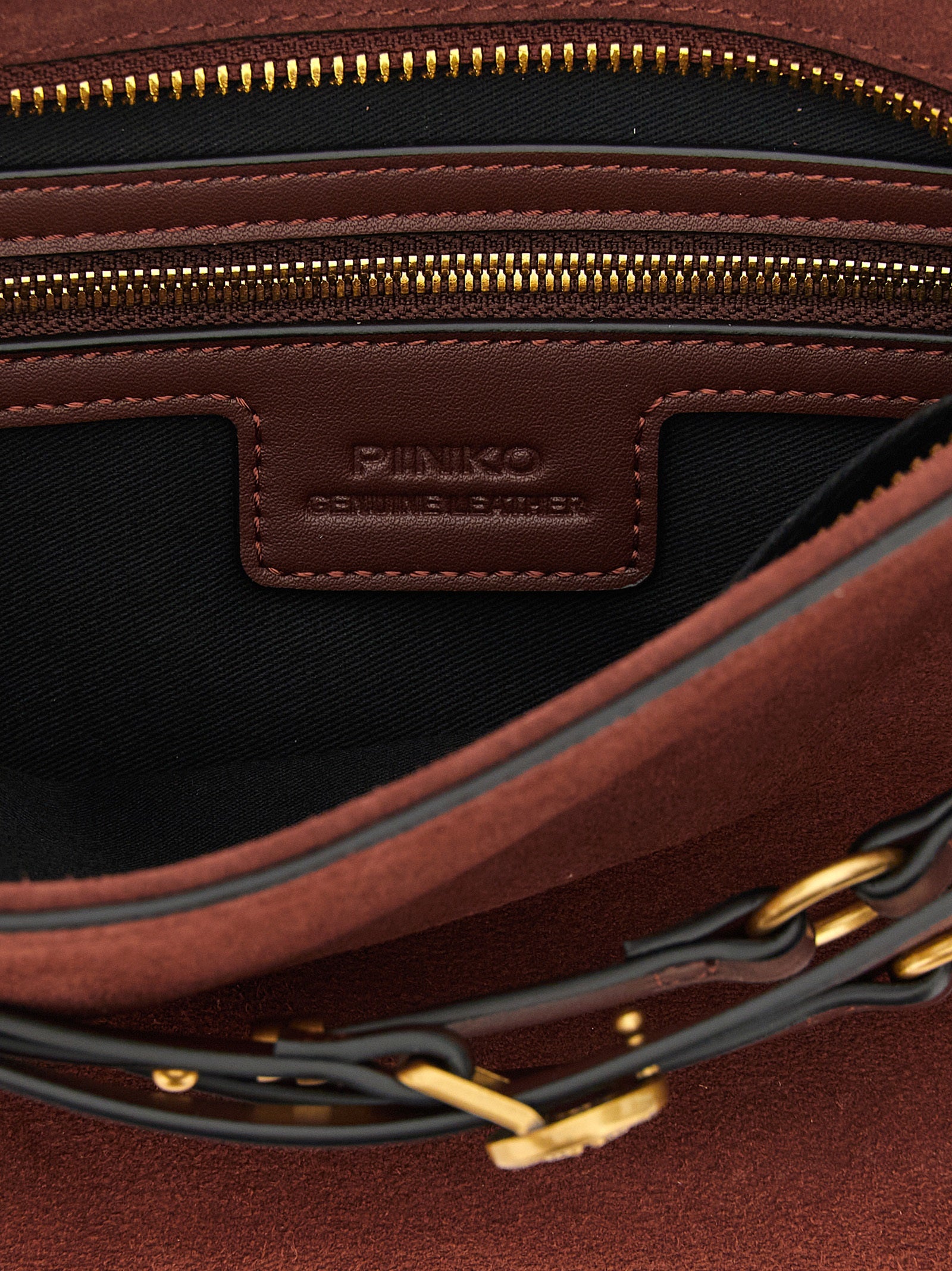 PINKO Bordeaux Lamb Leather Shoulder Bag