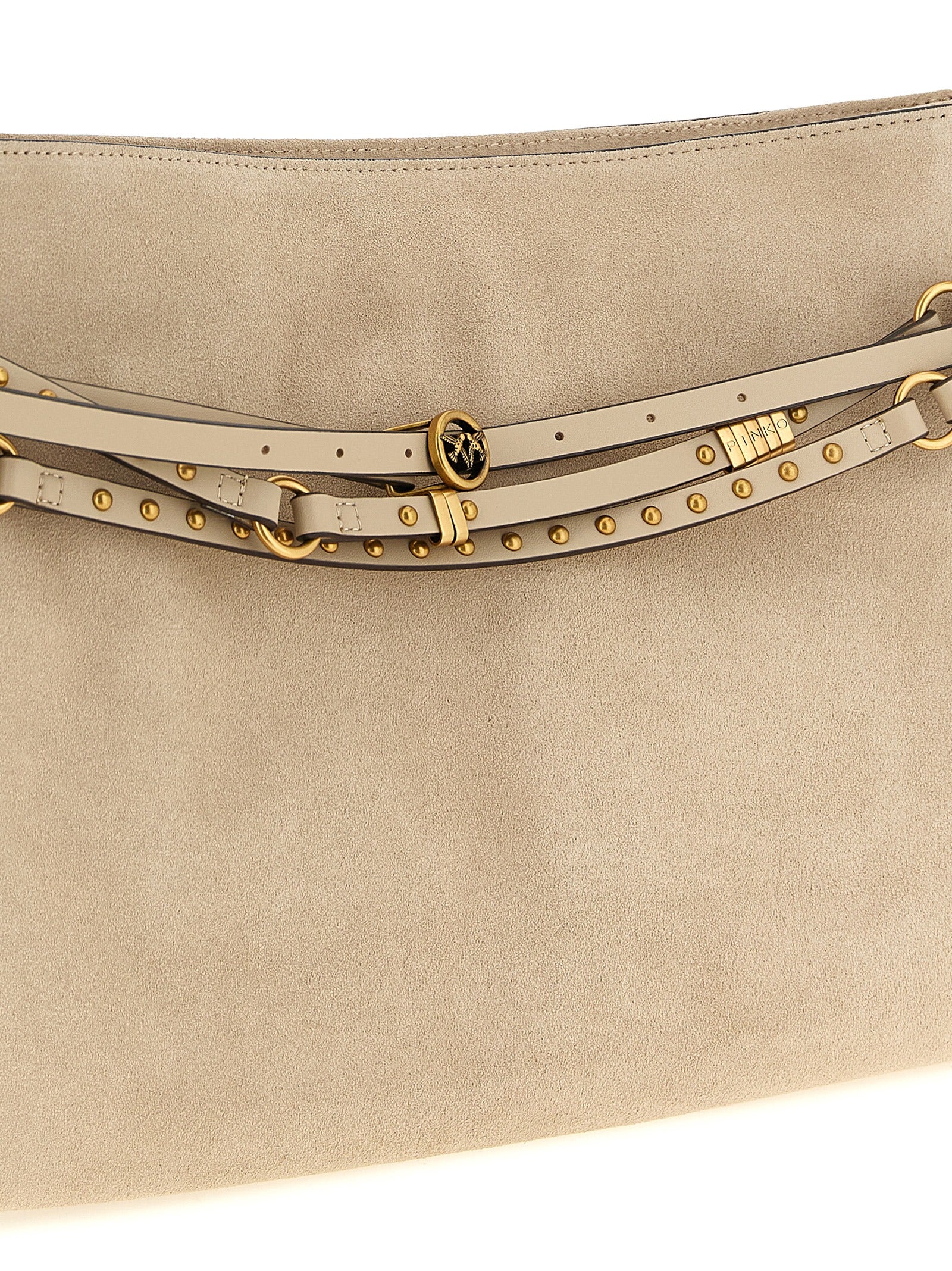 PINKO Beige Cowhide Shoulder Bag