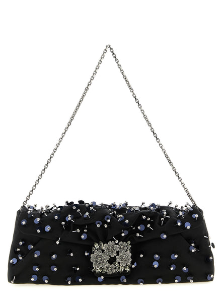 Roger Vivier Black Viscose Clutch Bag