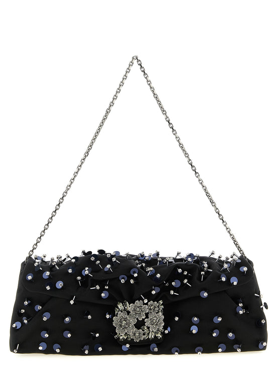 Roger Vivier Black Viscose Clutch Bag