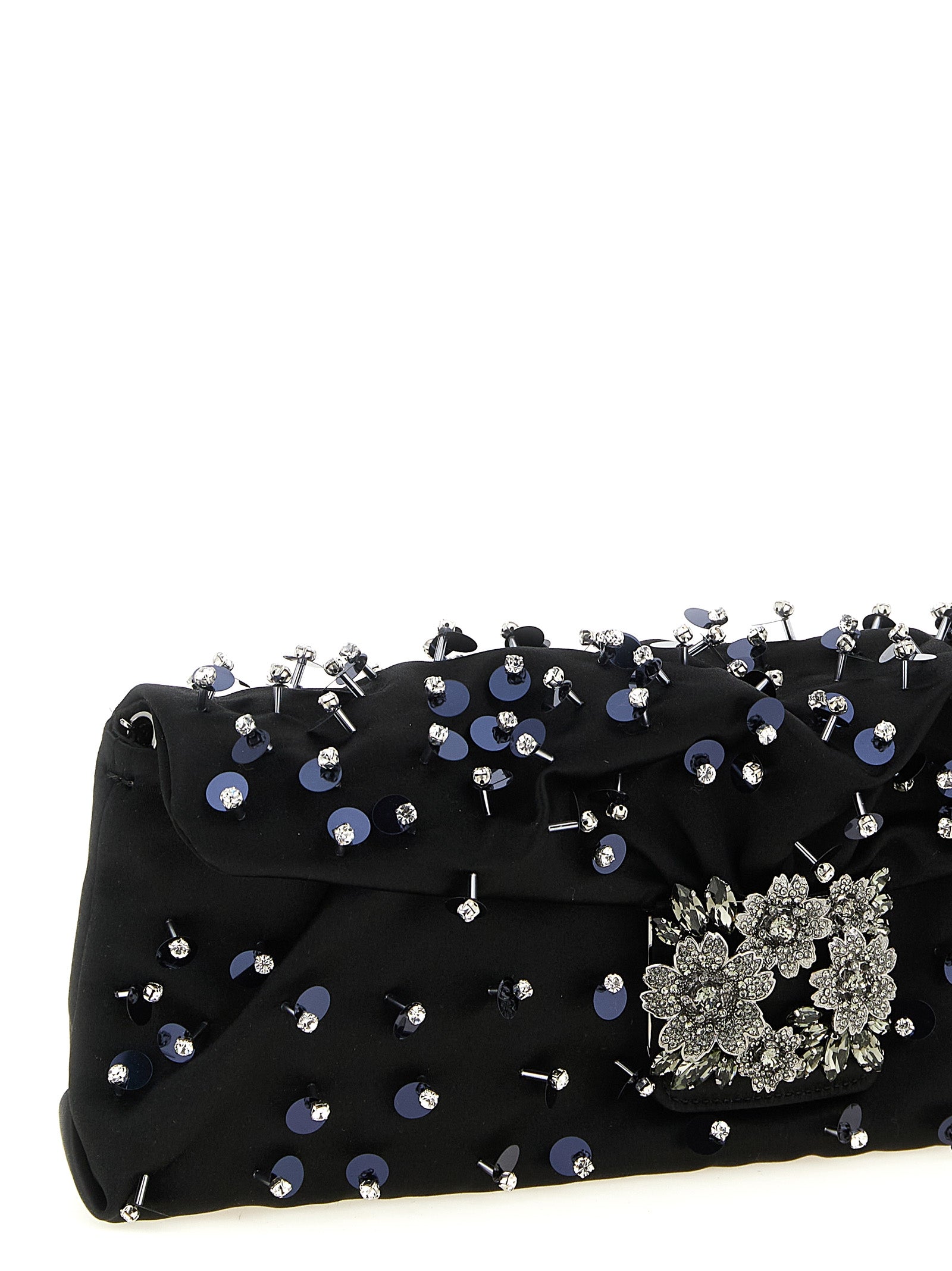 Roger Vivier Black Viscose Clutch Bag