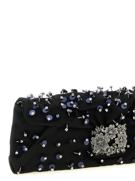 Roger Vivier Black Viscose Clutch Bag