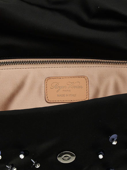 Roger Vivier Black Viscose Clutch Bag