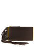 Elisabetta Franchi Brown Leather Clutch Bag