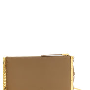 Elisabetta Franchi Beige Leather Clutch Bag