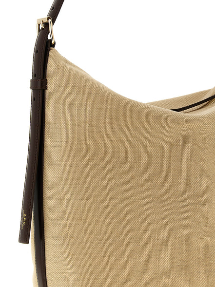 A.P.C. Beige Cotton Shoulder Bag