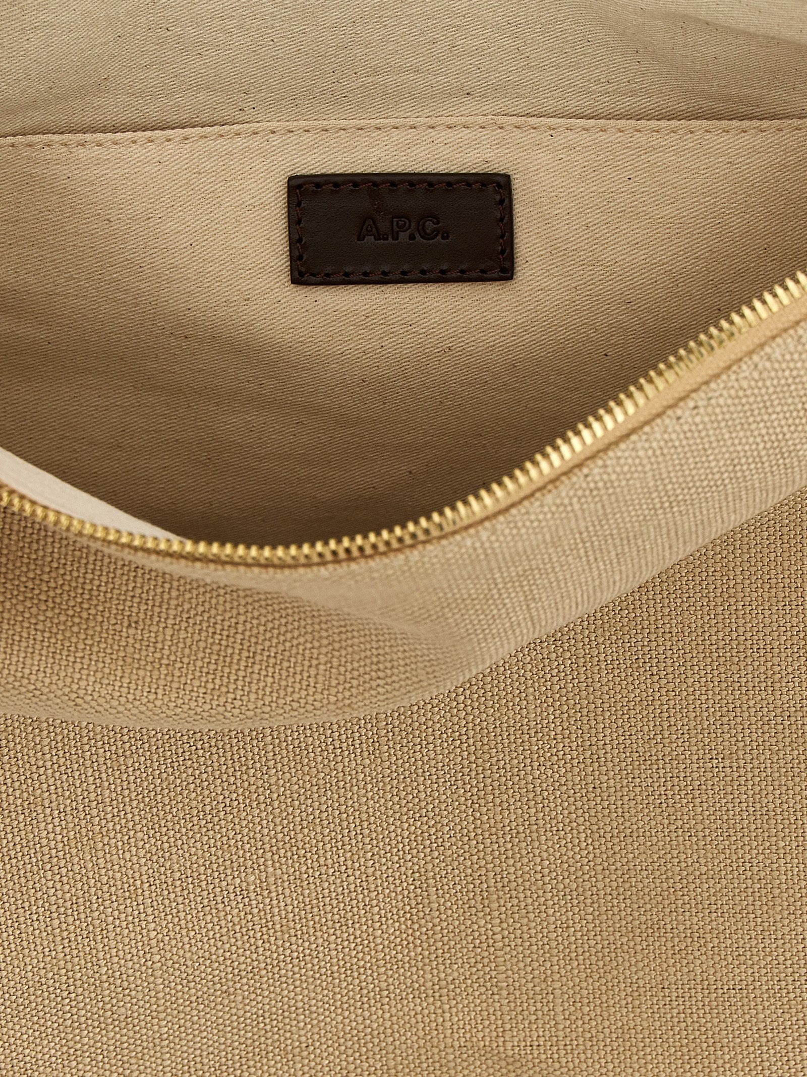 A.P.C. Beige Cotton Shoulder Bag