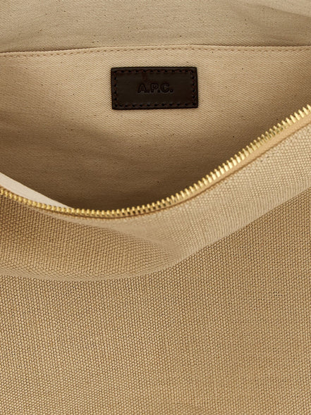 A.P.C. Beige Cotton Shoulder Bag