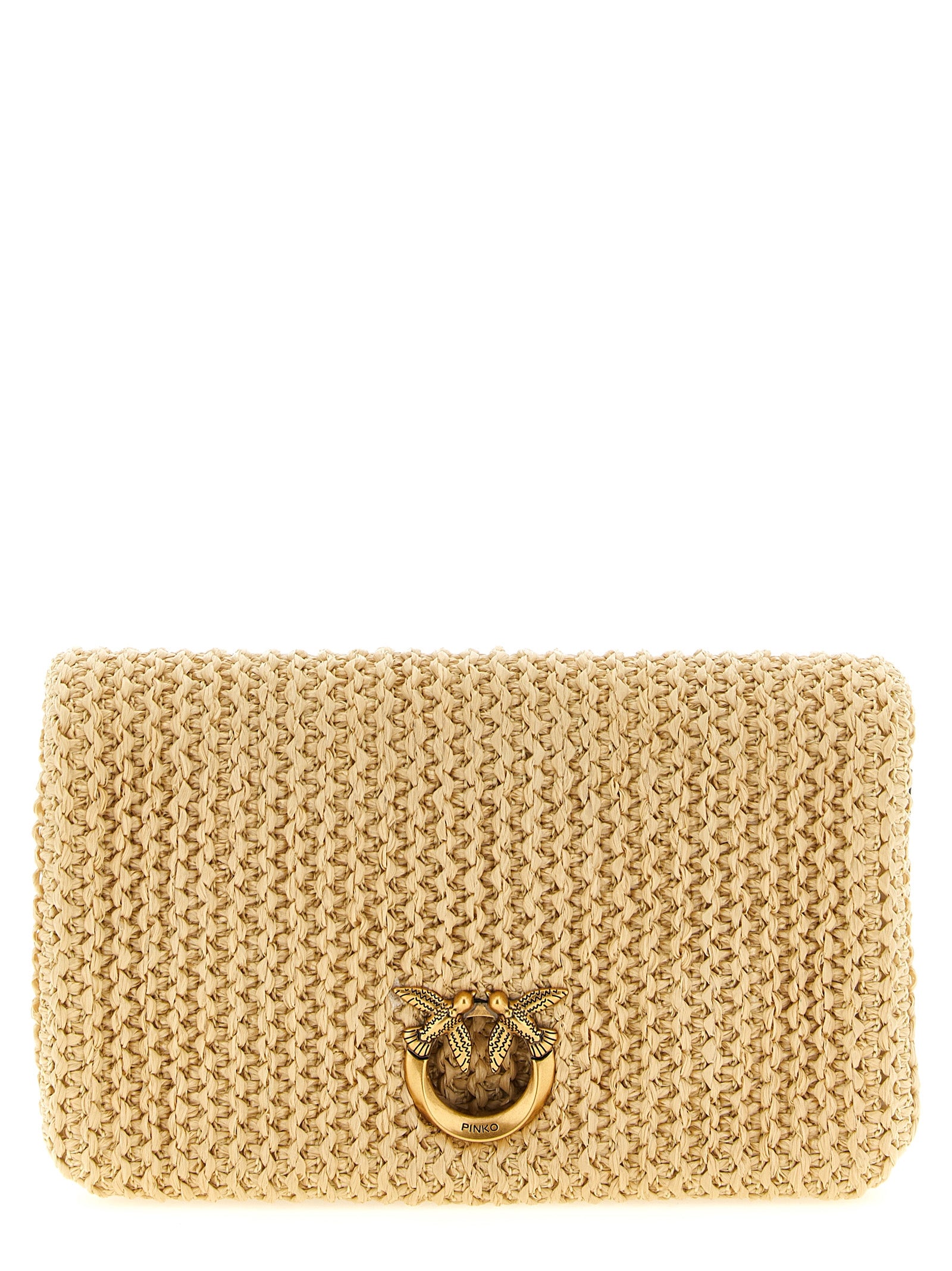 PINKO Beige Polypropylene Clutch Bag