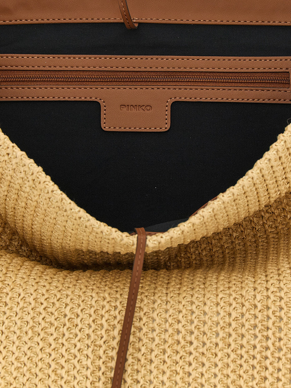 PINKO Beige Cowhide Shoulder Bag